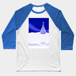 Winter Tree Night Scene Baseball T-Shirt